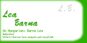 lea barna business card